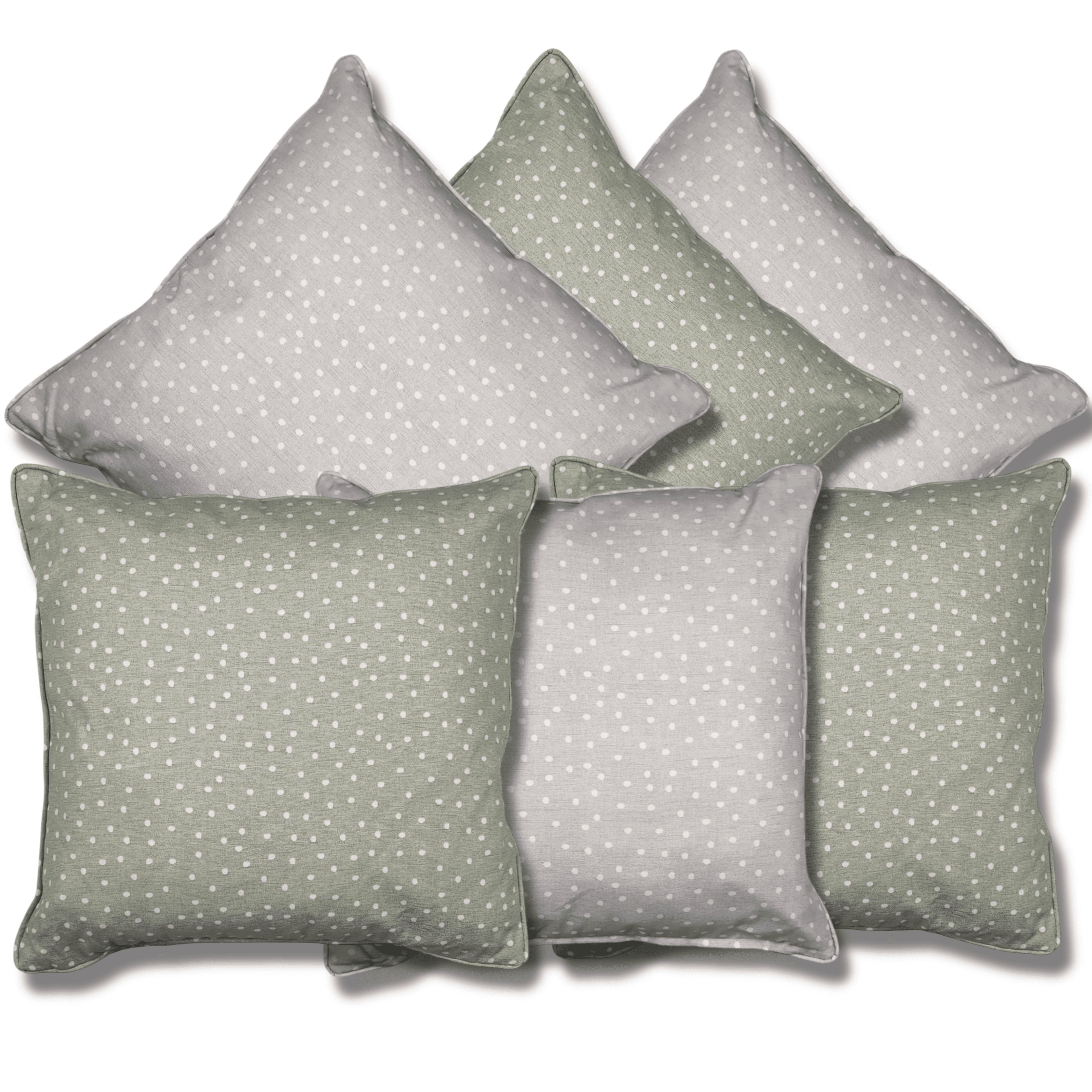 Green & Grey Imprint Spots Cushions Pack of 6 50 x 50cm from Hope Education