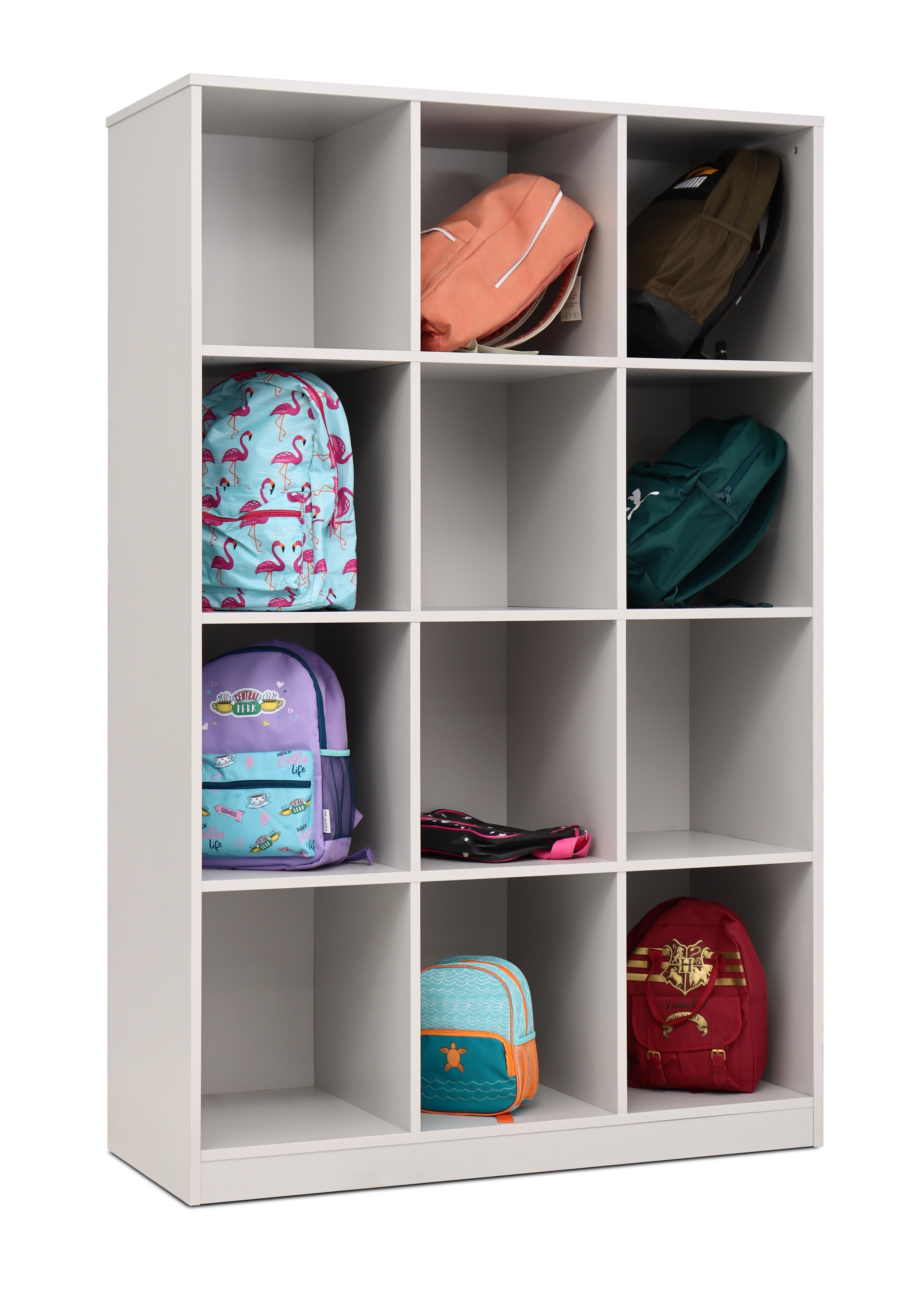 Grey 12 Compartment Vertical Bag Store
