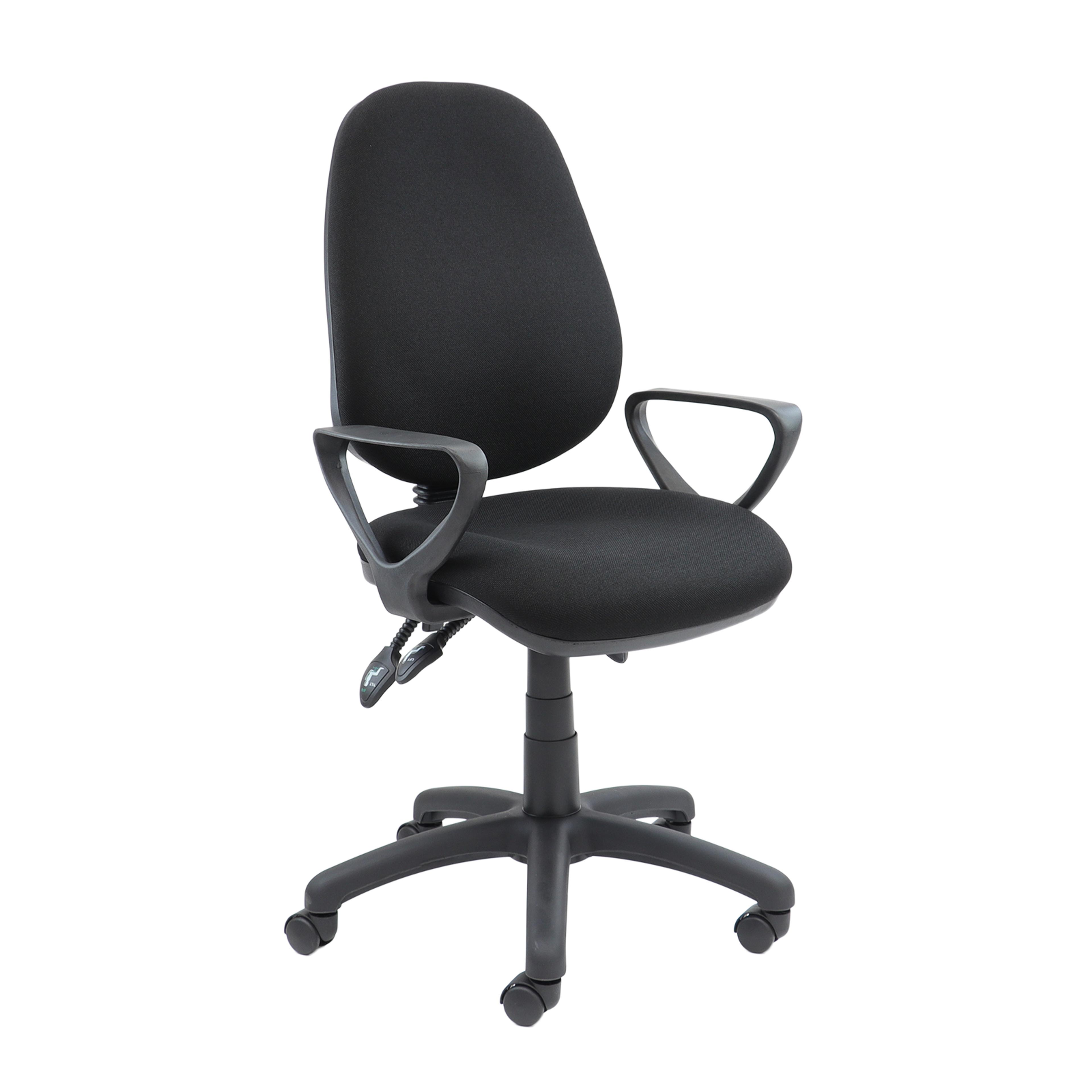 Vantage 3 Lever Fixed Arms Chair Black