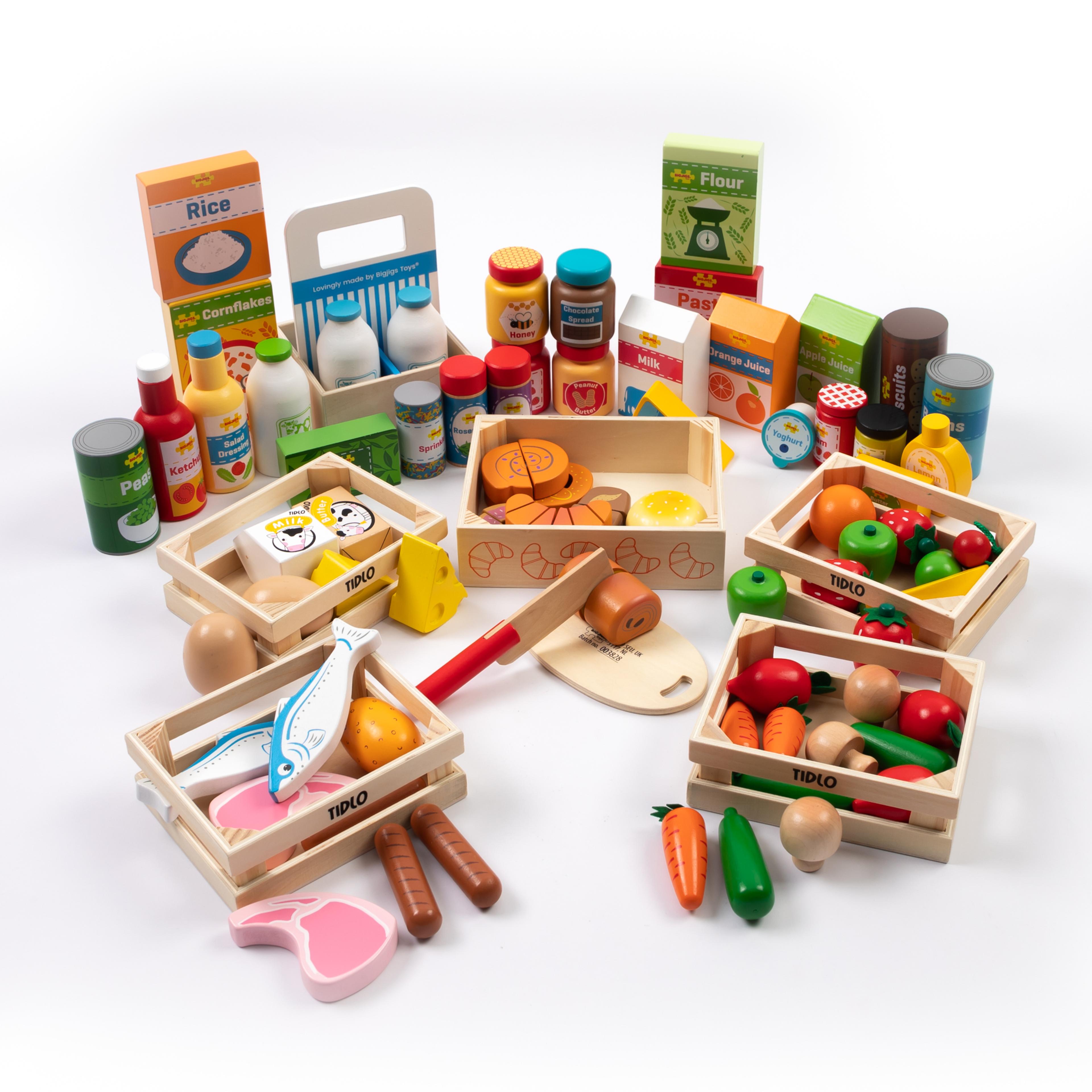 TIDLO Large Wooden Food Set