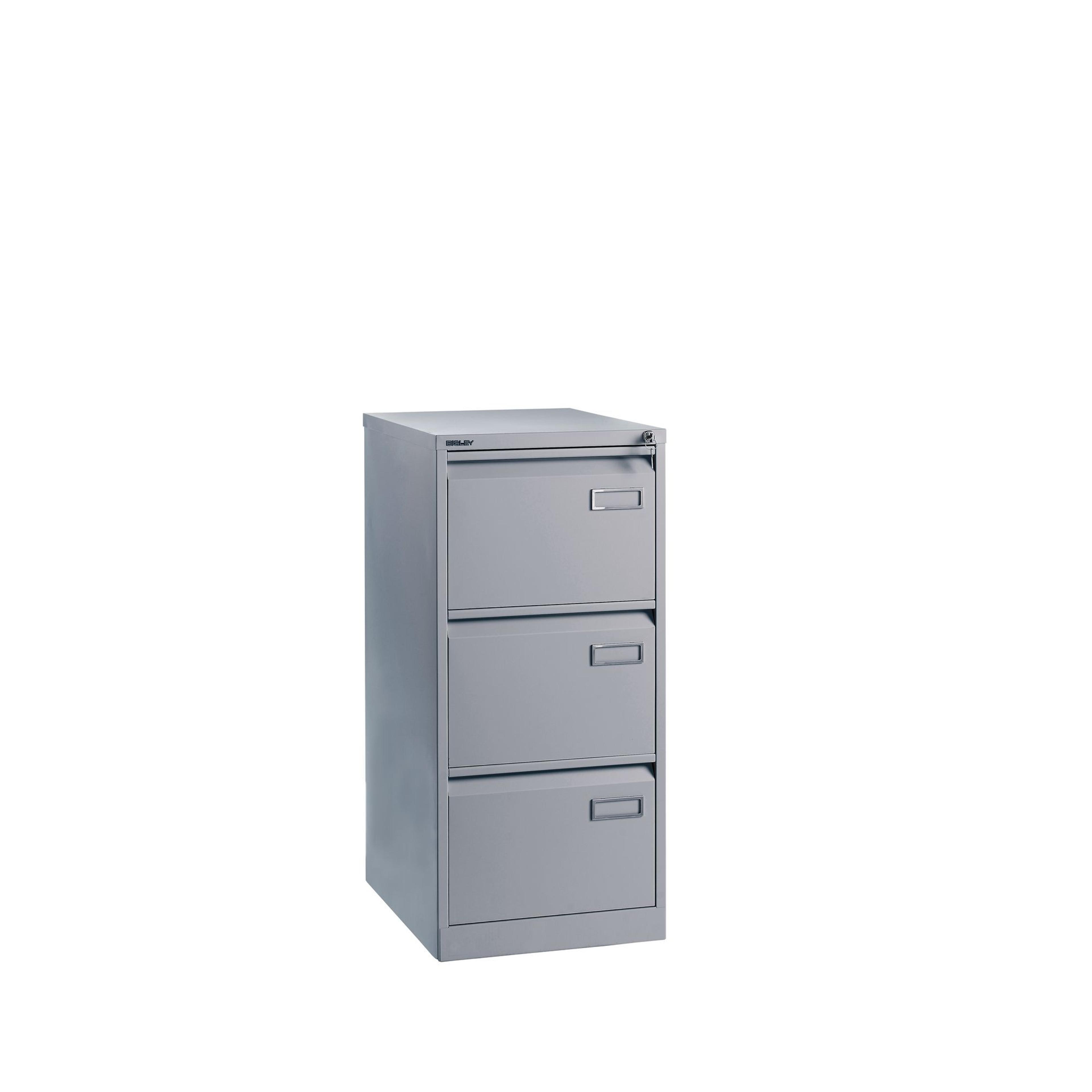 Bisley 3 Drawer Filing Cabinet - Silver