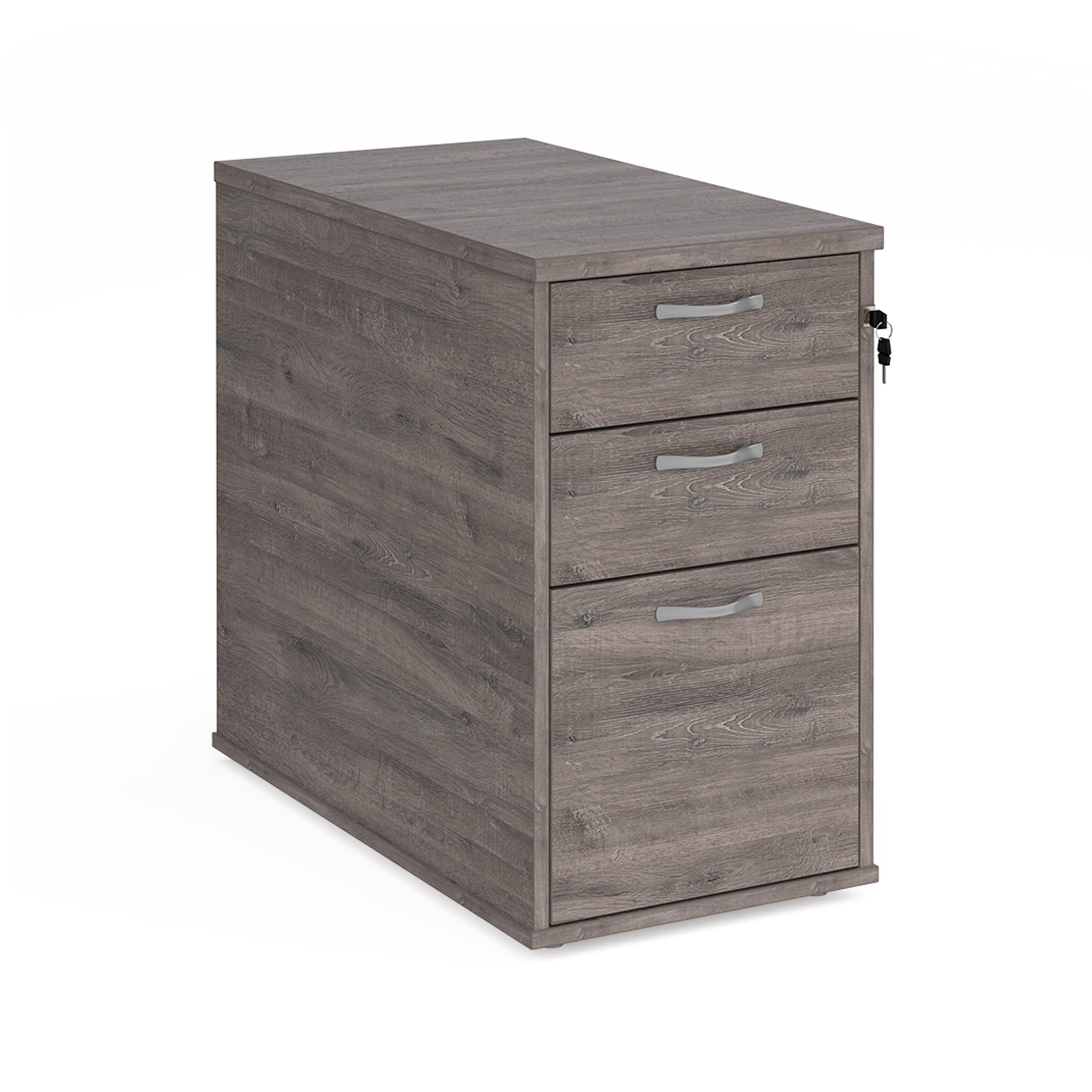 Desk High 3 Drawer Pedestal - Grey Oak - 800mm