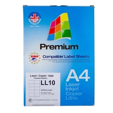 Copier & Laser Labels A4 Round Corners - 10 Per Sheet - Pack of 100