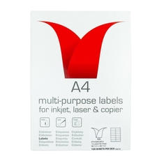 Copier & Laser Labels A4 Round Corners - 14 Per Sheet - Pack of 100