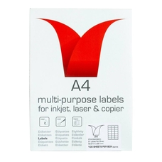 Copier & Laser Labels A4 Round Corners - 21 Per Sheet - Pack of 100