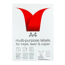 Copier & Laser Labels A4 Round Corners - 6 Per Sheet - Pack of 100