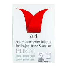 Copier & Laser Labels A4 Round Corners - 8 Per Sheet - Pack of 100