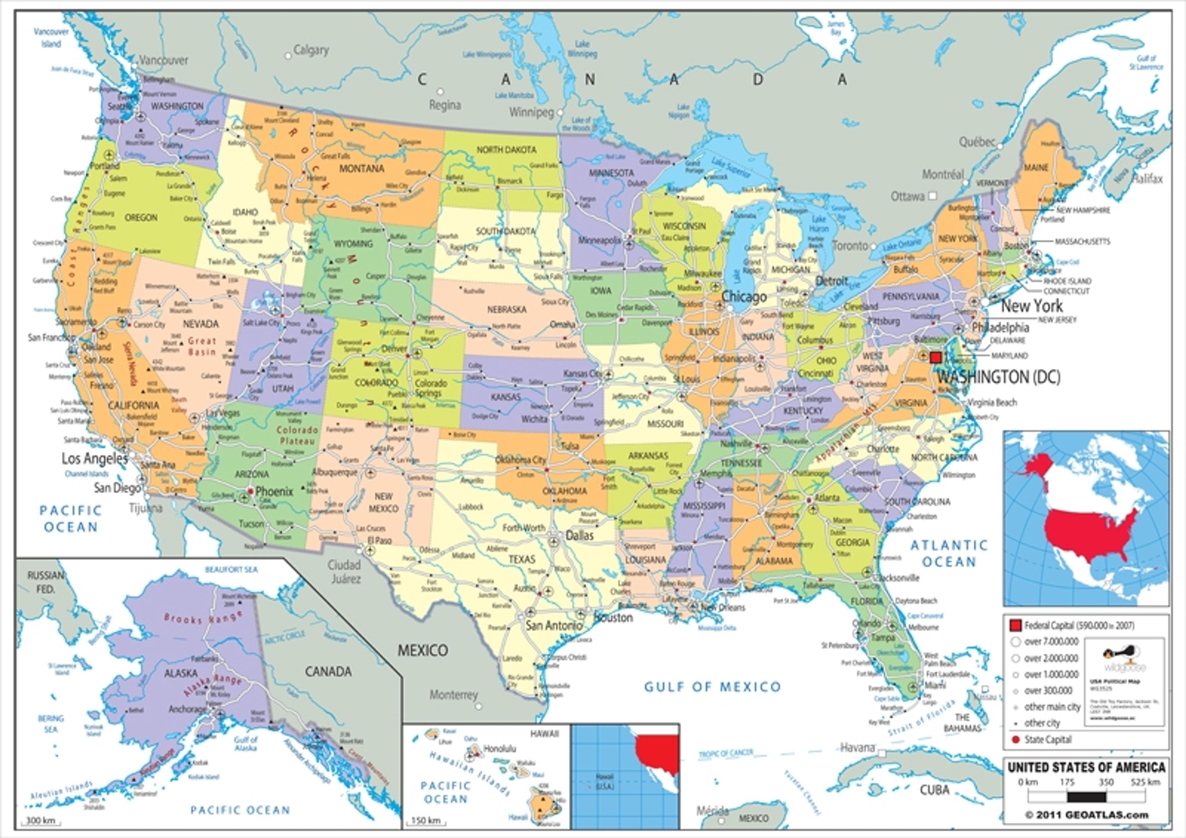 USA Political Map 