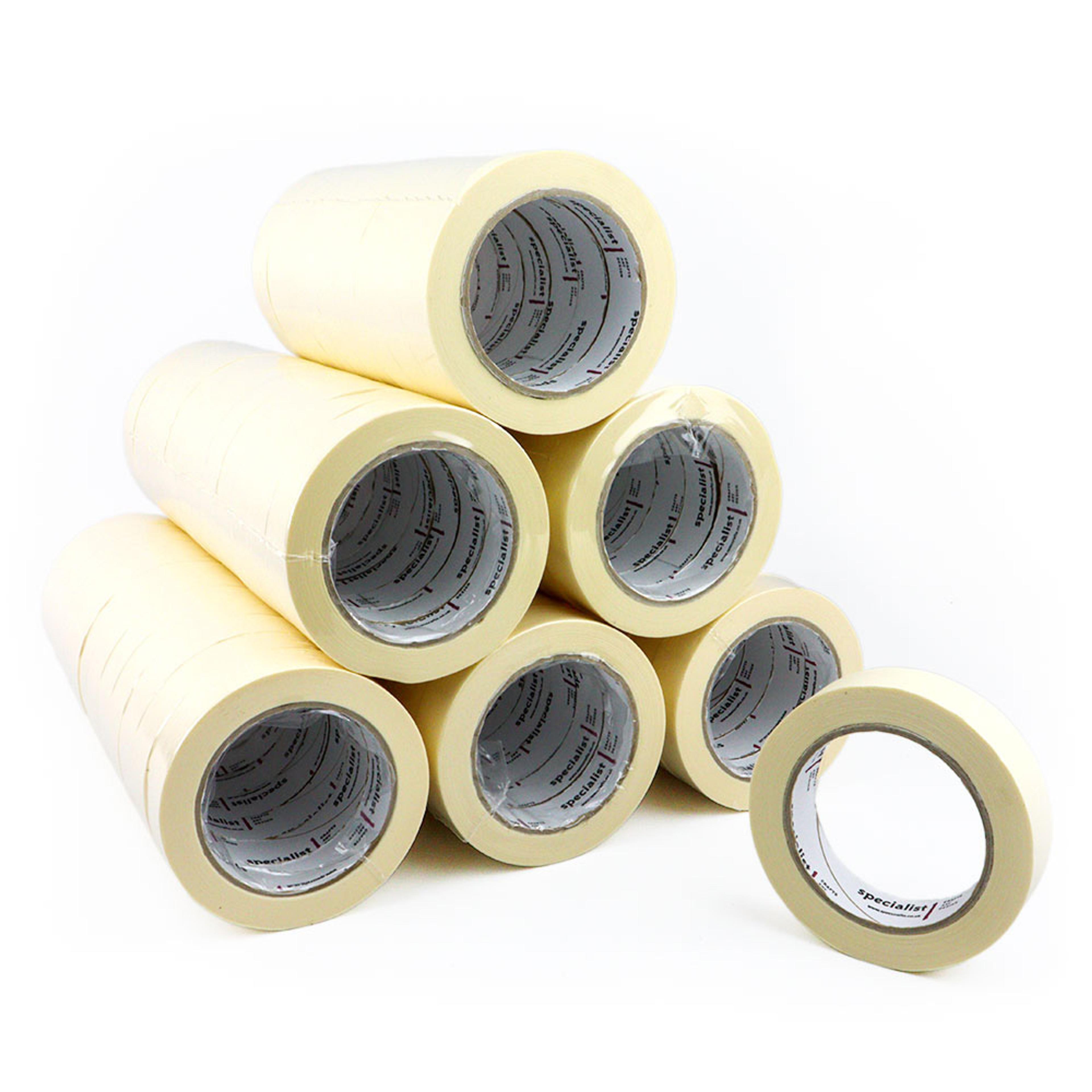Specialist Crafts Masking Tape - 24mm x 50m Roll Bulk Pack of 72