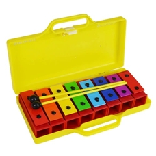 A-Star Rainbow Chime Bar Set with Yellow Hard Case 