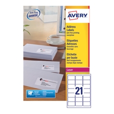 Avery Laser Labels - 21 Per Sheet L7160 - Pack of 500