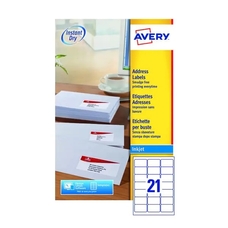 Avery Inkjet Labels - 21 Per Sheet J8160 - Pack of 25