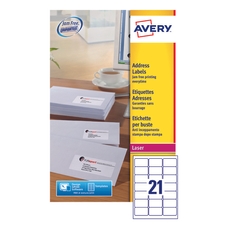 Avery Laser Labels - 21 Per Sheet L7160 - Pack of 40
