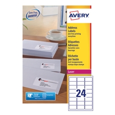 Avery Laser Labels - 24 Per Sheet L7159 - Pack of 100