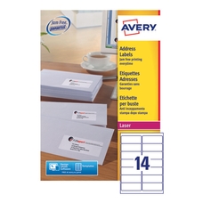 Avery Laser Labels - 14 Per Sheet L7163 - Pack of 100