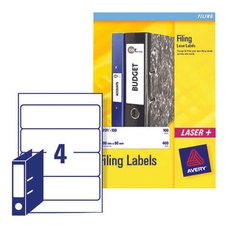 Avery Lever Arch Spine Labels White L7171 - Pack of 25