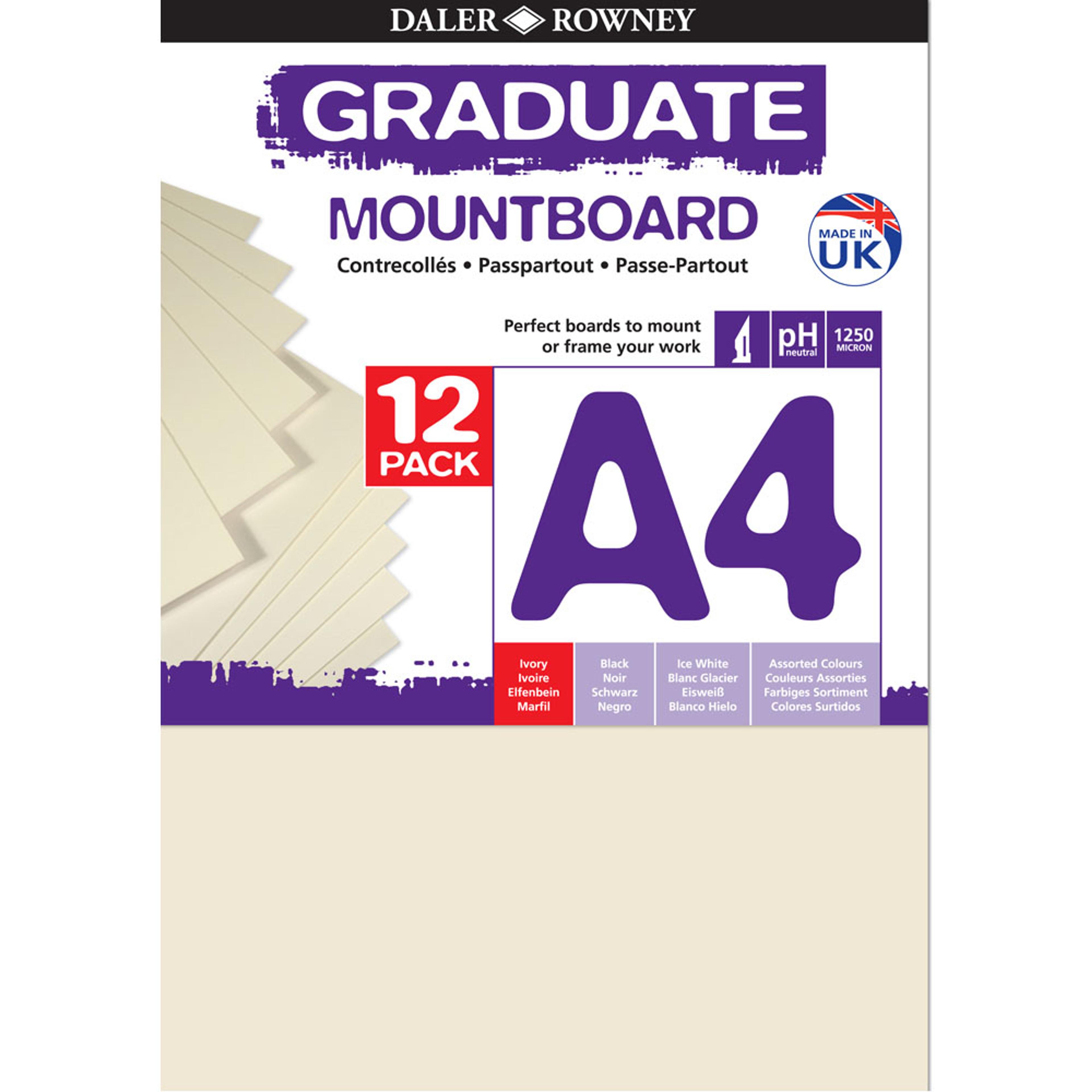 Daler-Rowney Graduate Mountboard A4 - Ivory. Pack of 12