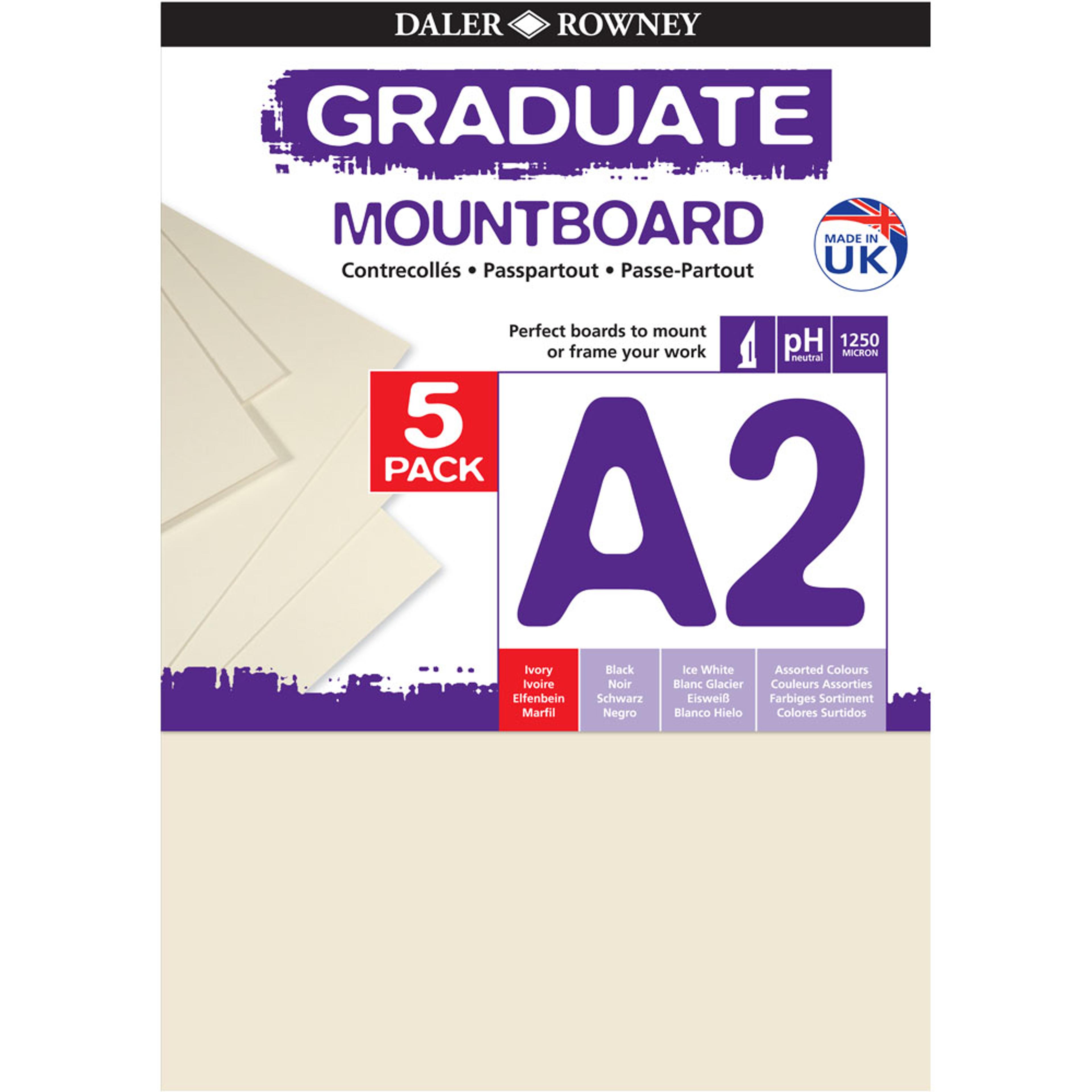 Daler-Rowney Graduate Mountboard A2 - Ivory. Pack of 5