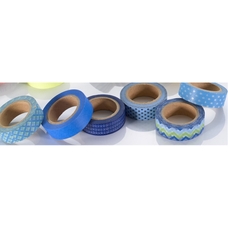 Washi Tape - Blues. Pack of 6