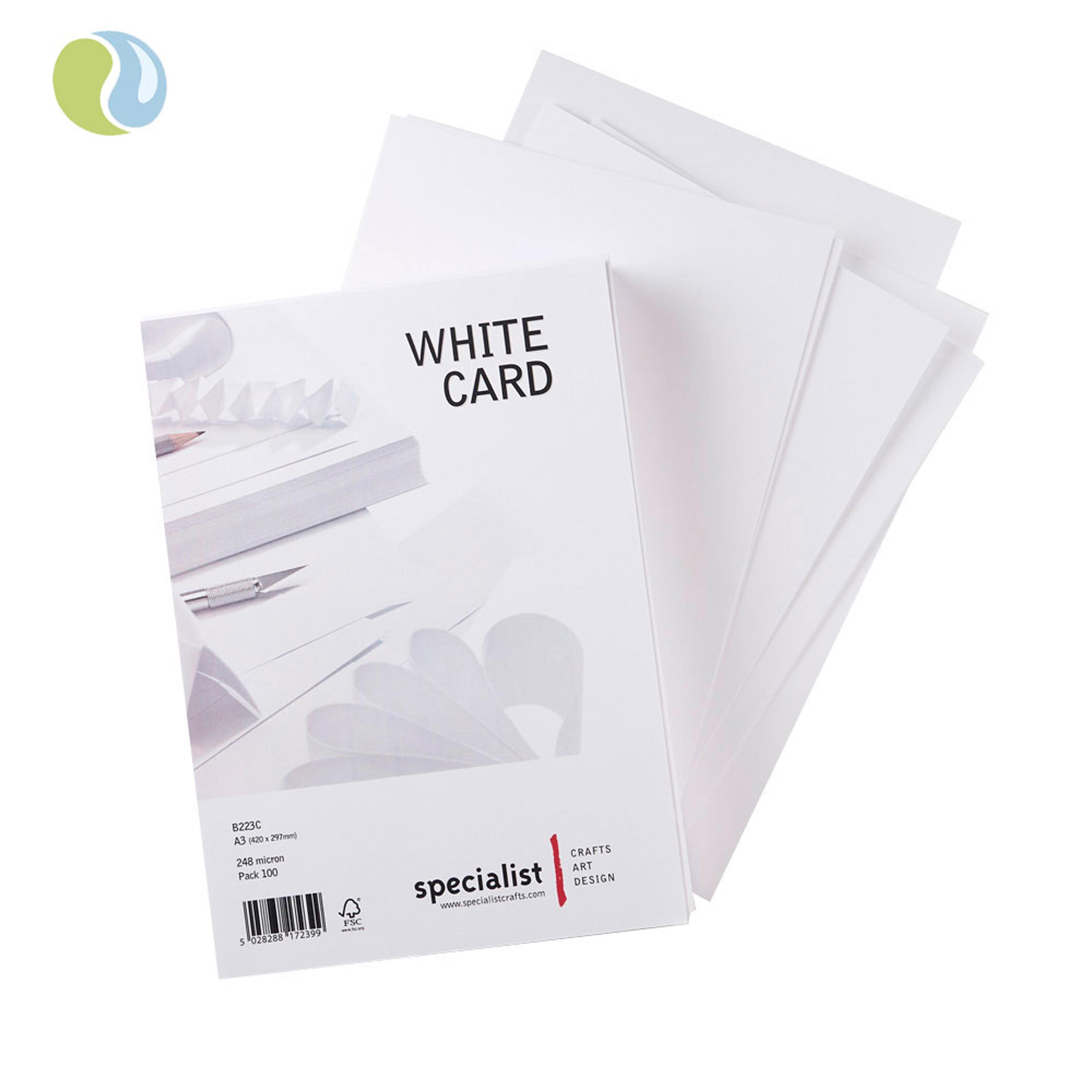 Specialist Crafts White Card 248 Microns - A3. Pack Of 100