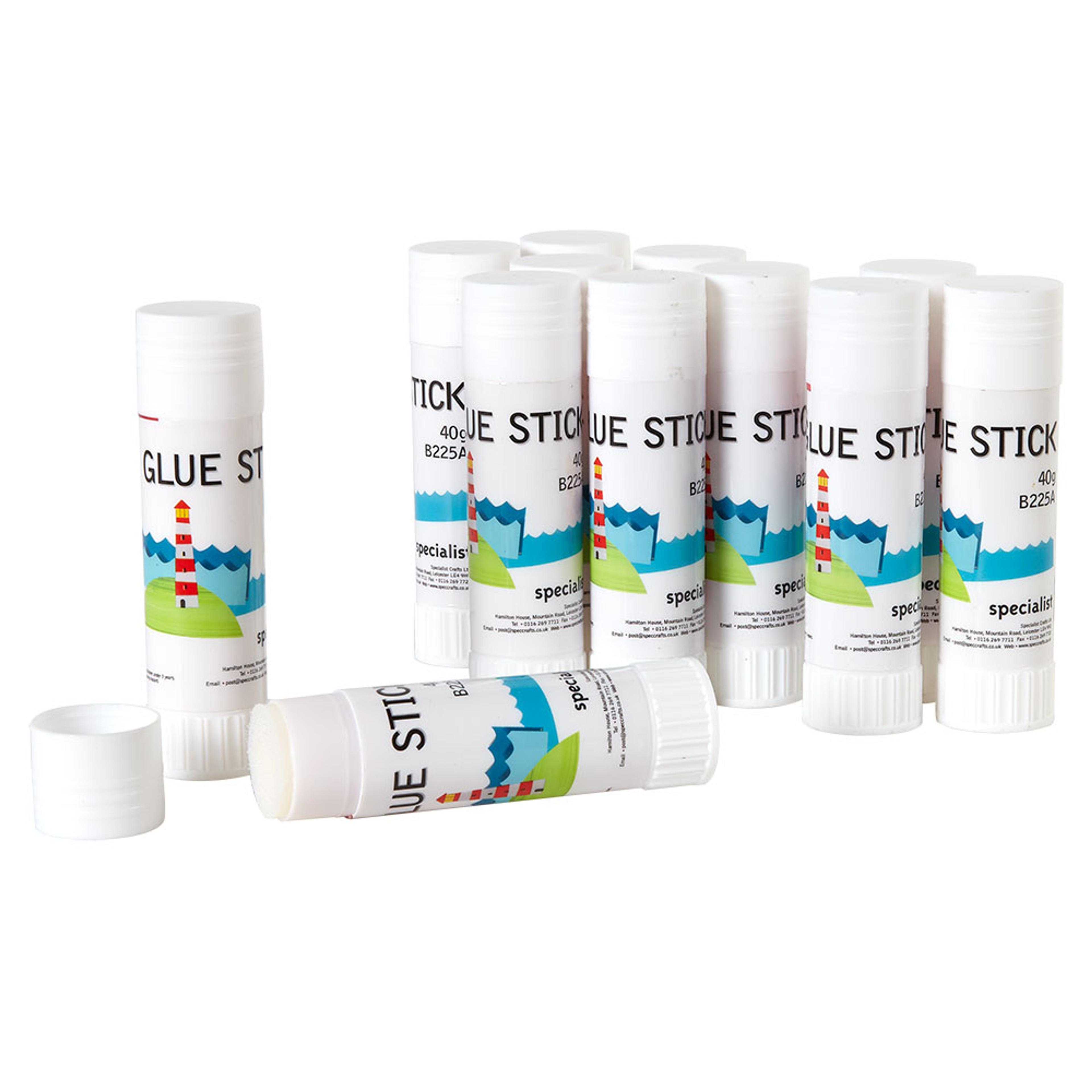 Specialist Crafts Glue Sticks - 40g. Pack of 12
