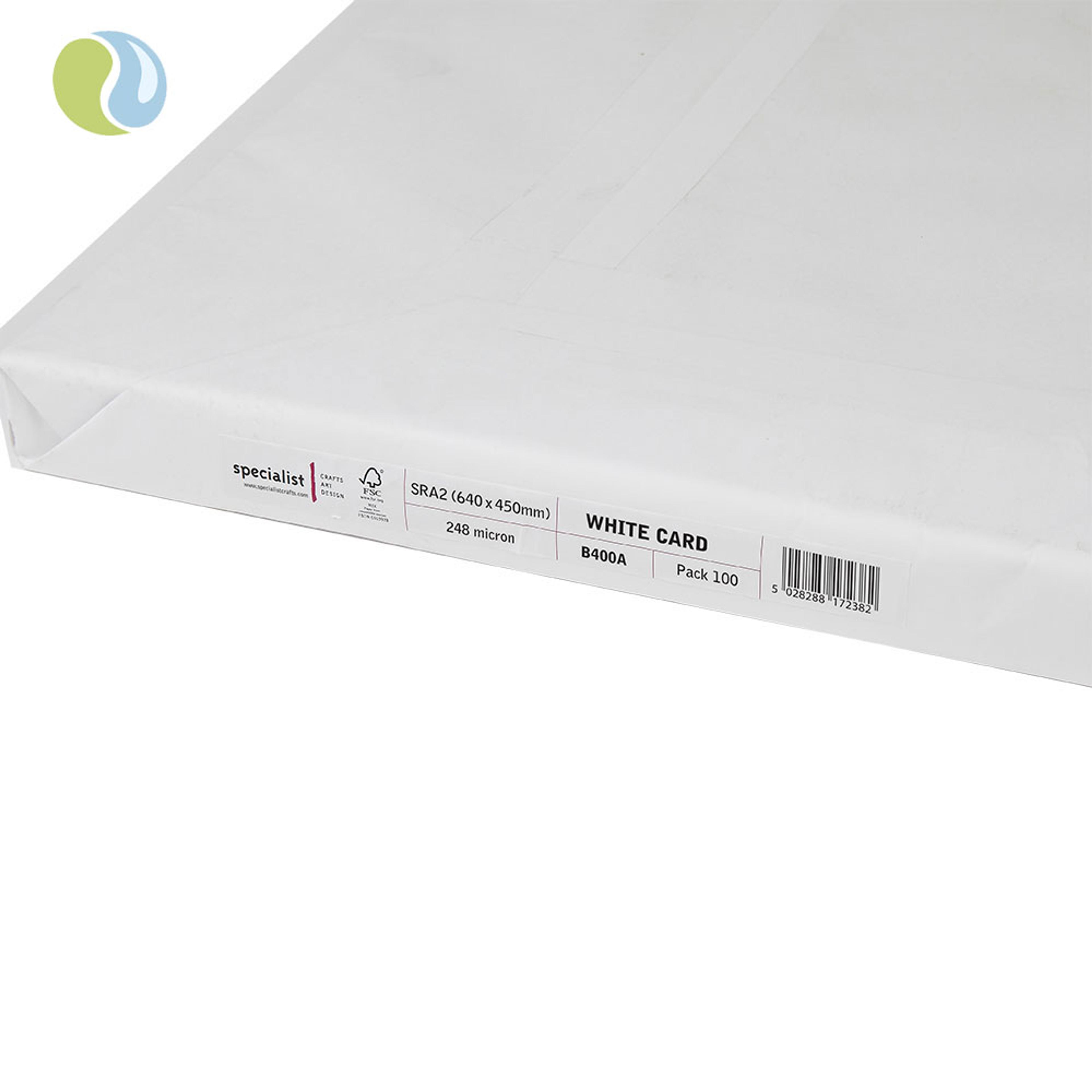Specialist Crafts White Card 248 Microns - SRA2. Pack Of 100