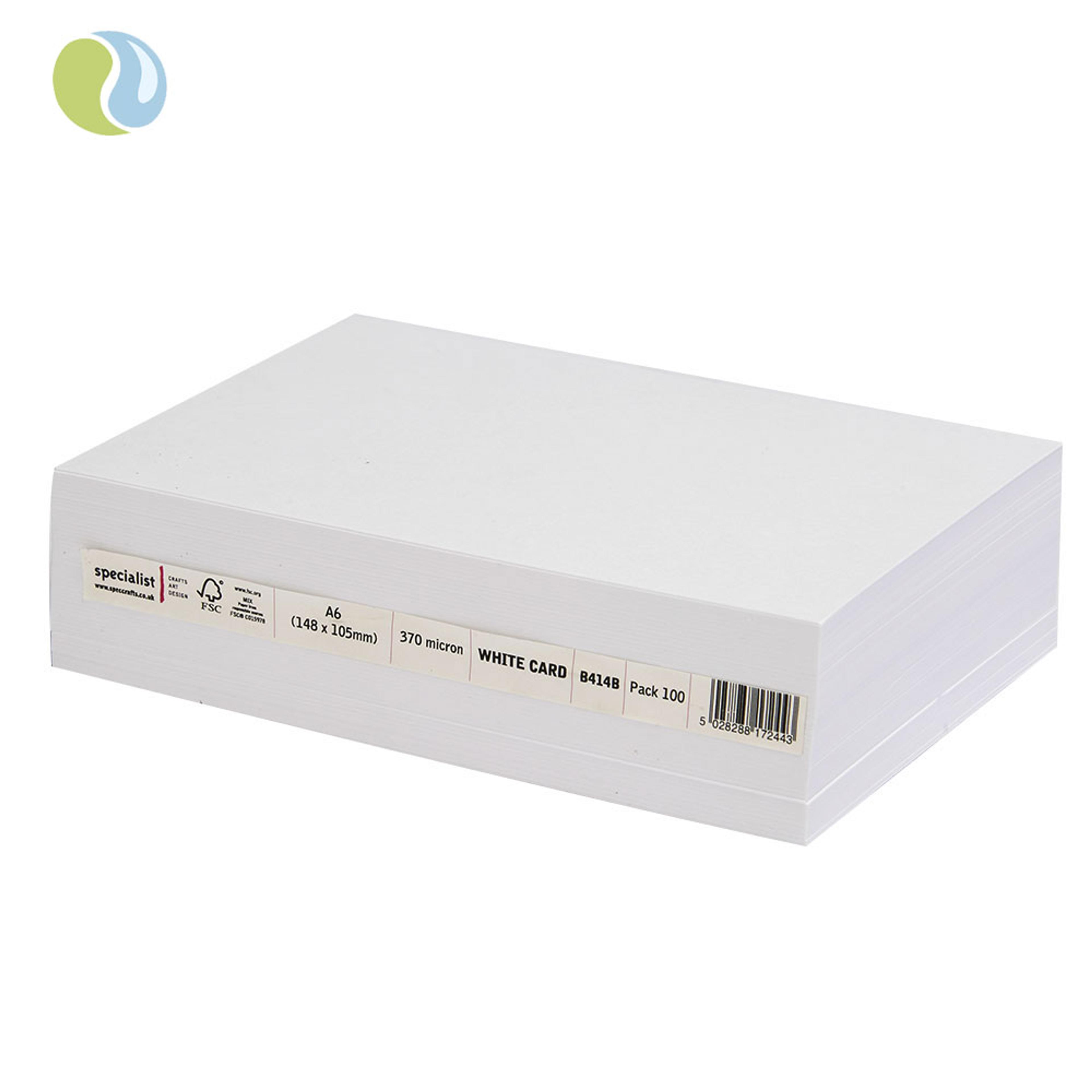 Specialist Crafts White Card 370 Microns - A6. Pack Of 100