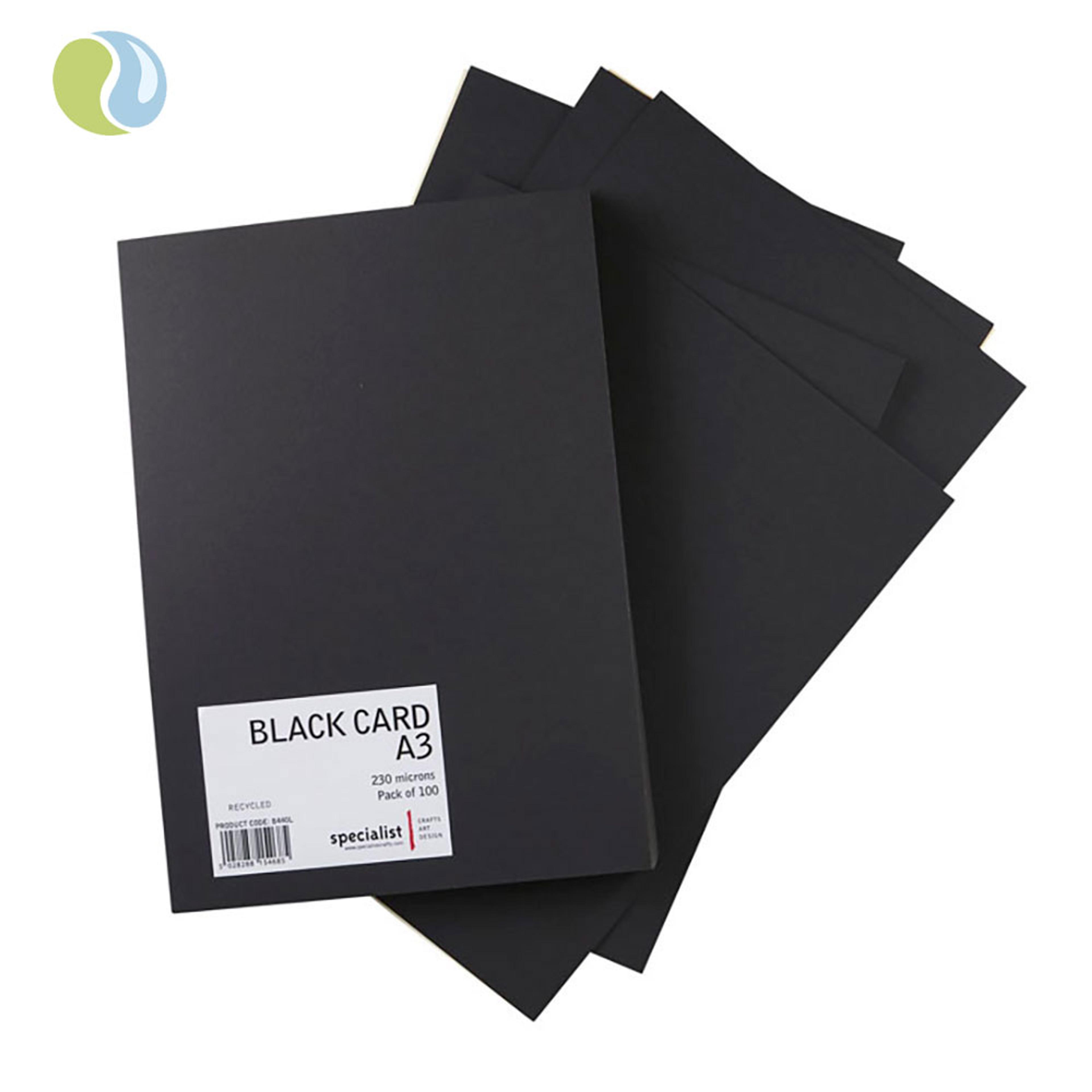 Specialist Crafts Black Card 230 Microns - A3. Pack Of 100