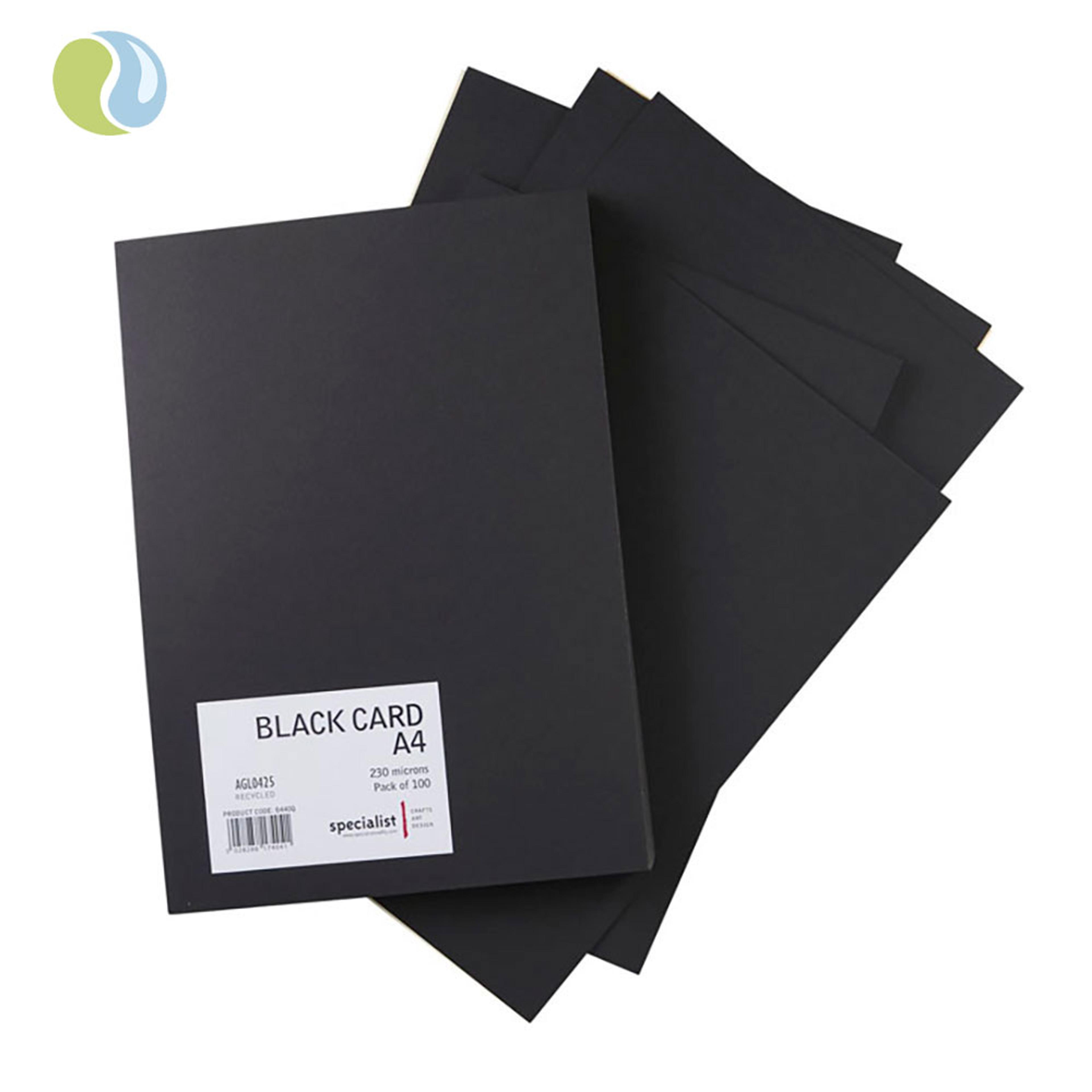 Specialist Crafts Black Card 230 Microns - A4. Pack Of 100