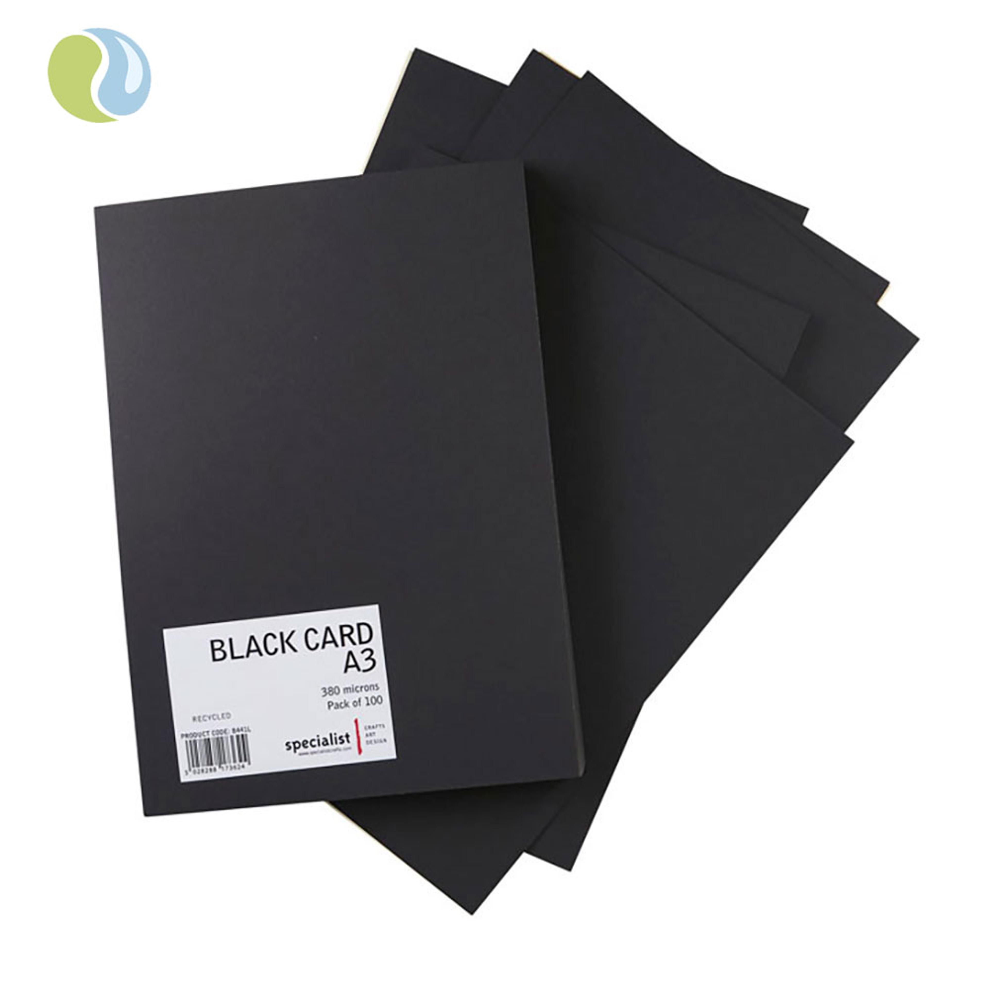 Specialist Crafts Black Card 380 Microns - A3. Pack Of 100