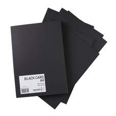 Black Card 380 Microns - A4. Pack of 100