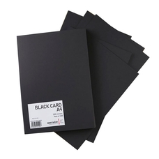 Black Card 500 Microns - A4. Pack of 100