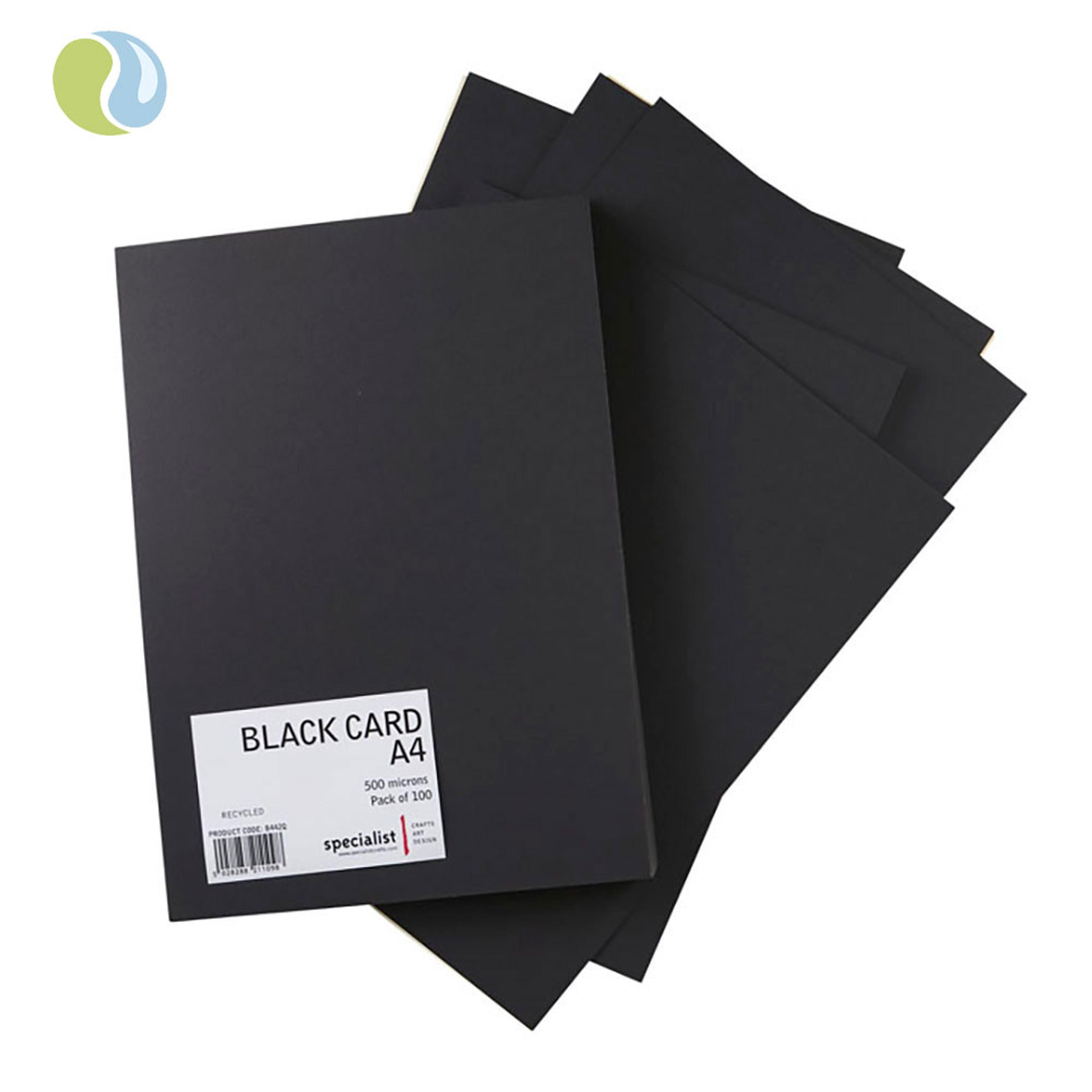 Specialist Crafts Black Card 500 Microns - A4. Pack Of 100