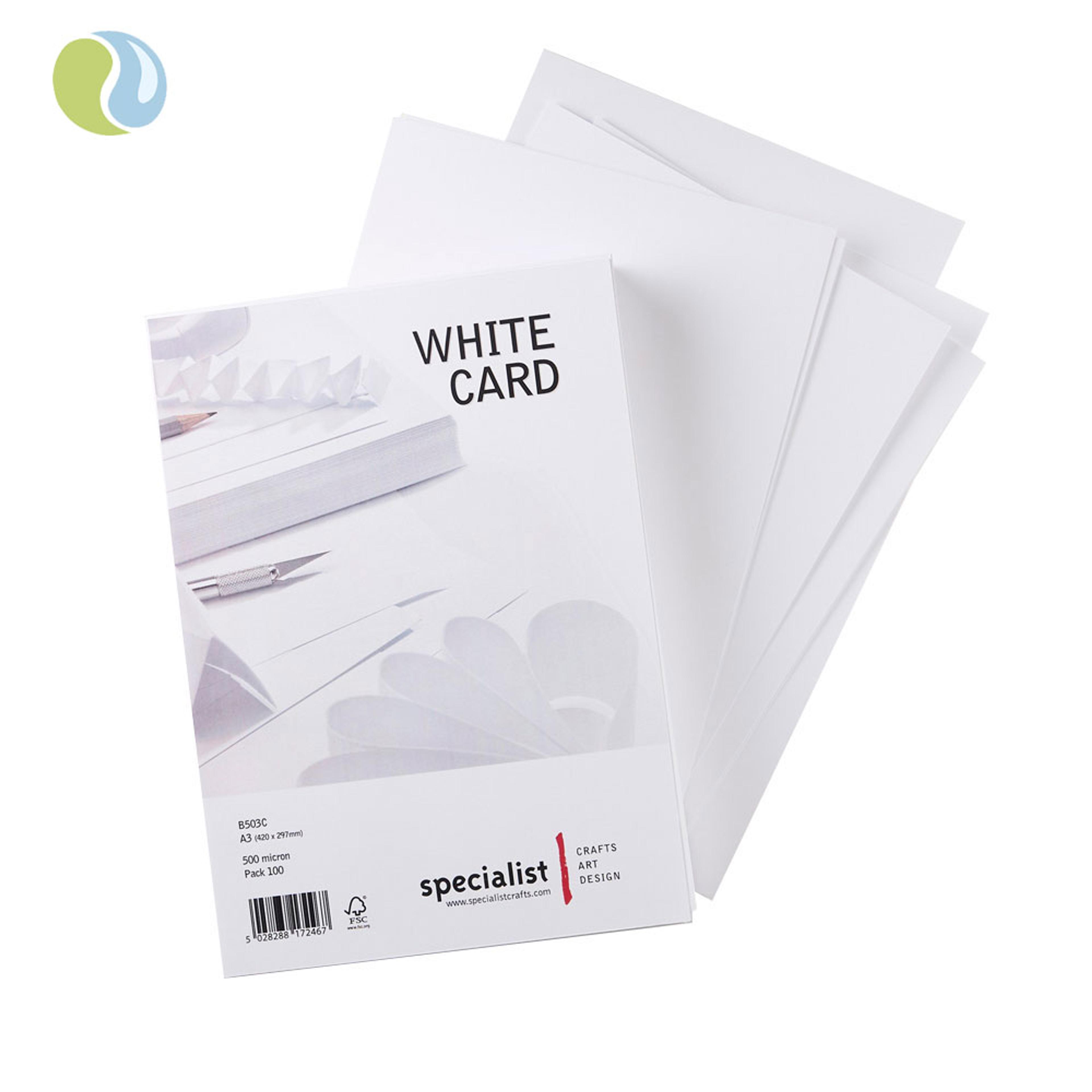 Specialist Crafts White Card 500 Microns - A3. Pack Of 100