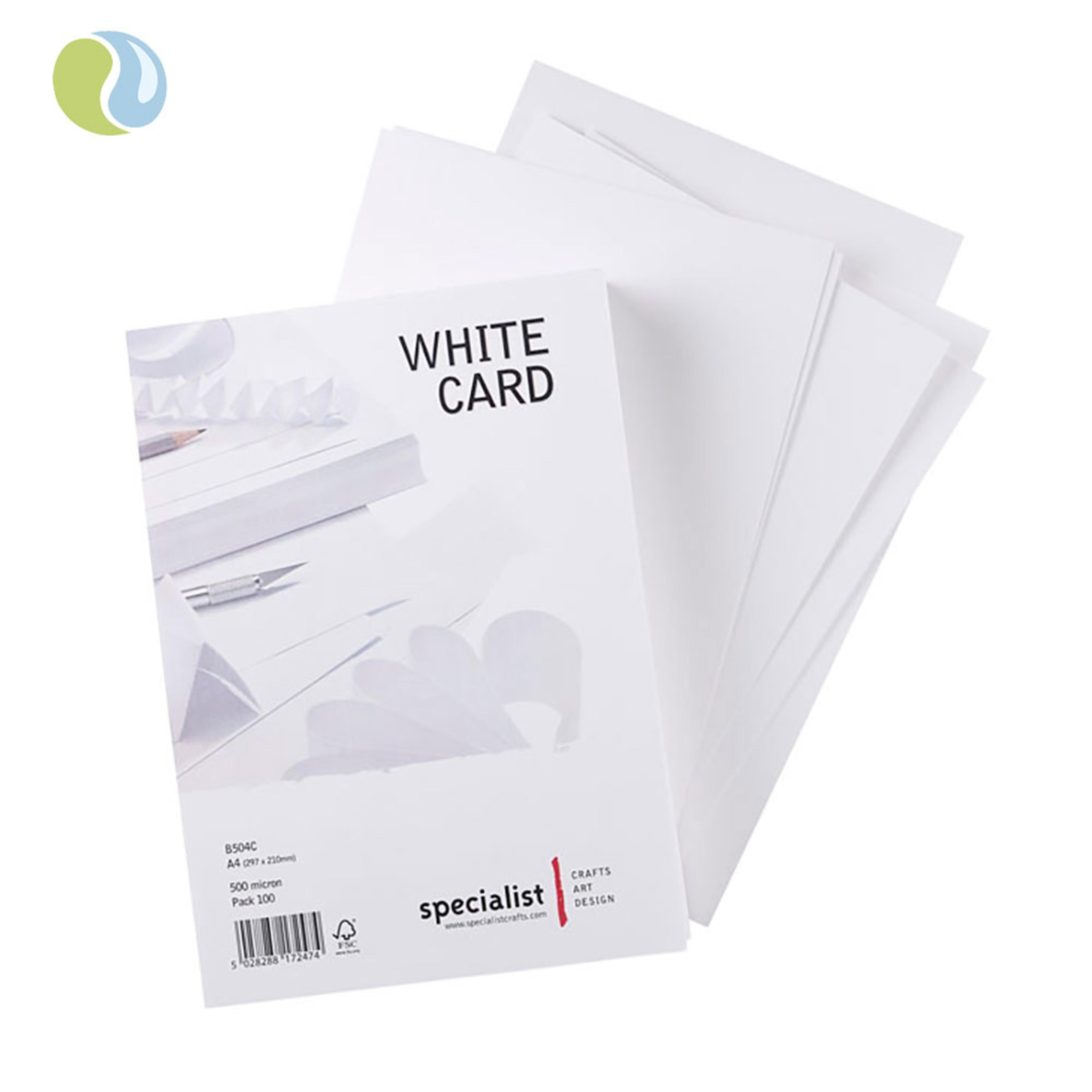 Specialist Crafts White Card 500 Microns - A4. Pack Of 100