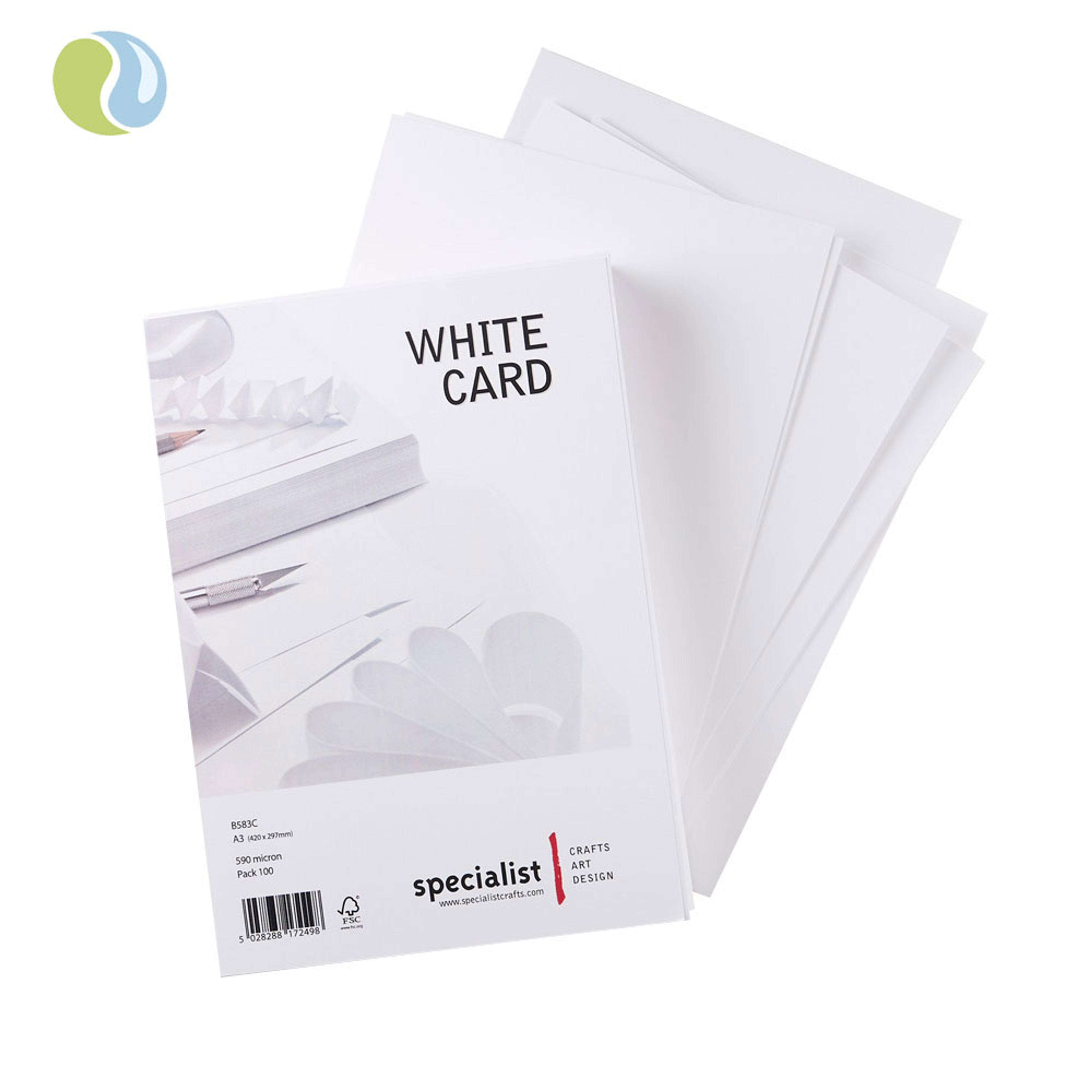 Specialist Crafts White Card 590 Microns - A3. Pack Of 100