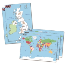 World & UK Simple Maps Deskmats