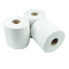 BlueOcean 2 Ply Centrefeed White Rolls - Pack of 6