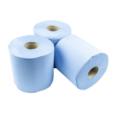 BlueOcean 2 Ply Centrefeed Blue Rolls - Pack of 6