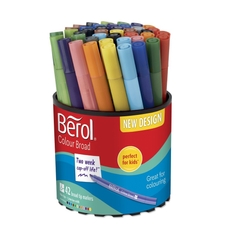 Berol Colour Broad Pen - Assorted Tub - Pack of 42