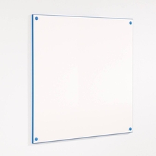 Colour Edged Frameless Whiteboard 1200 x 1200mm - Blue Edge