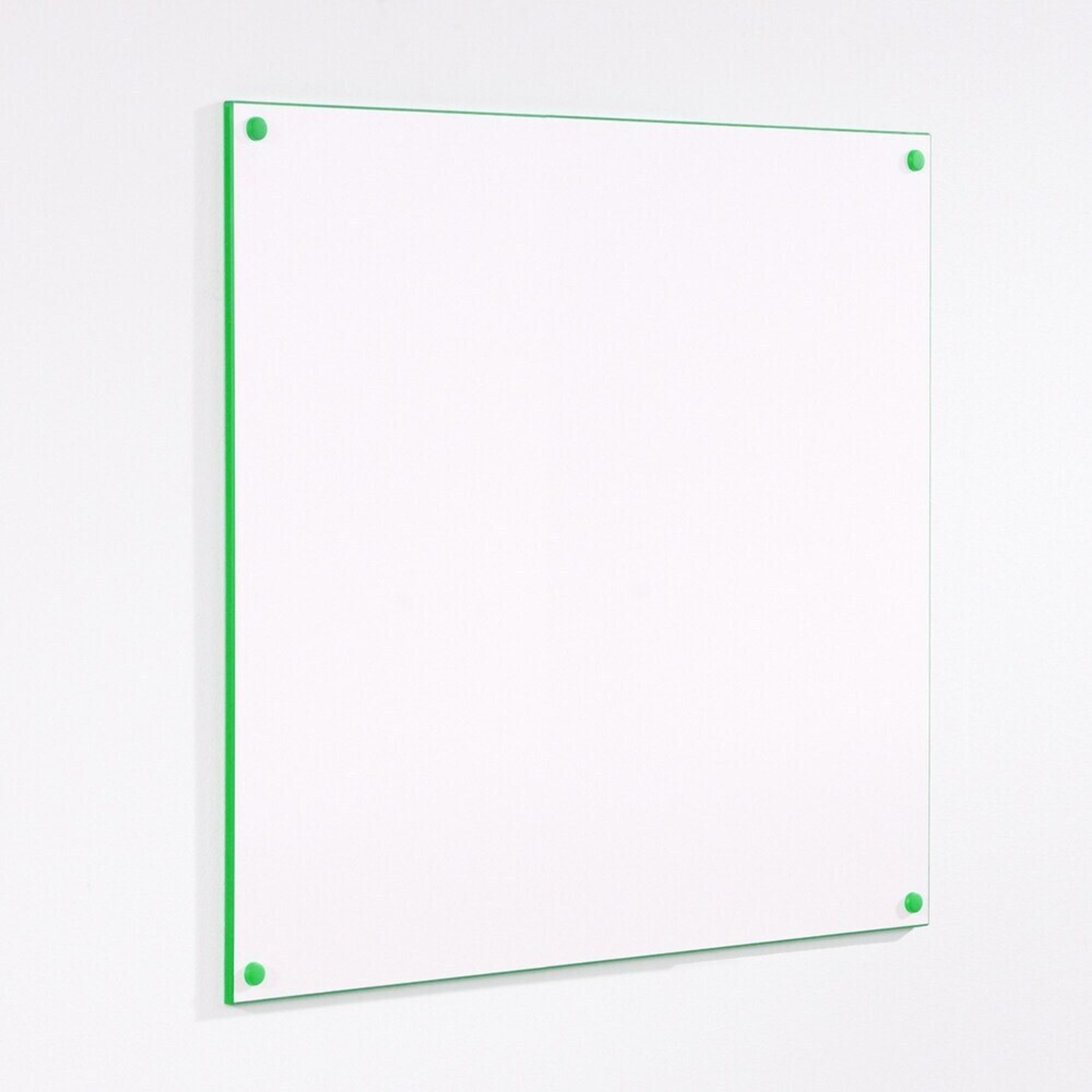 Colour Edged Frameless Whiteboard 1200 x 1200mm - Green Edge