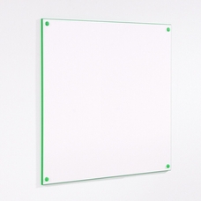 Colour Edged Frameless Whiteboard 1200 x 1200mm - Green Edge