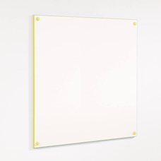 Colour Edged Frameless Whiteboard 1200 x 1200mm - Yellow Edge