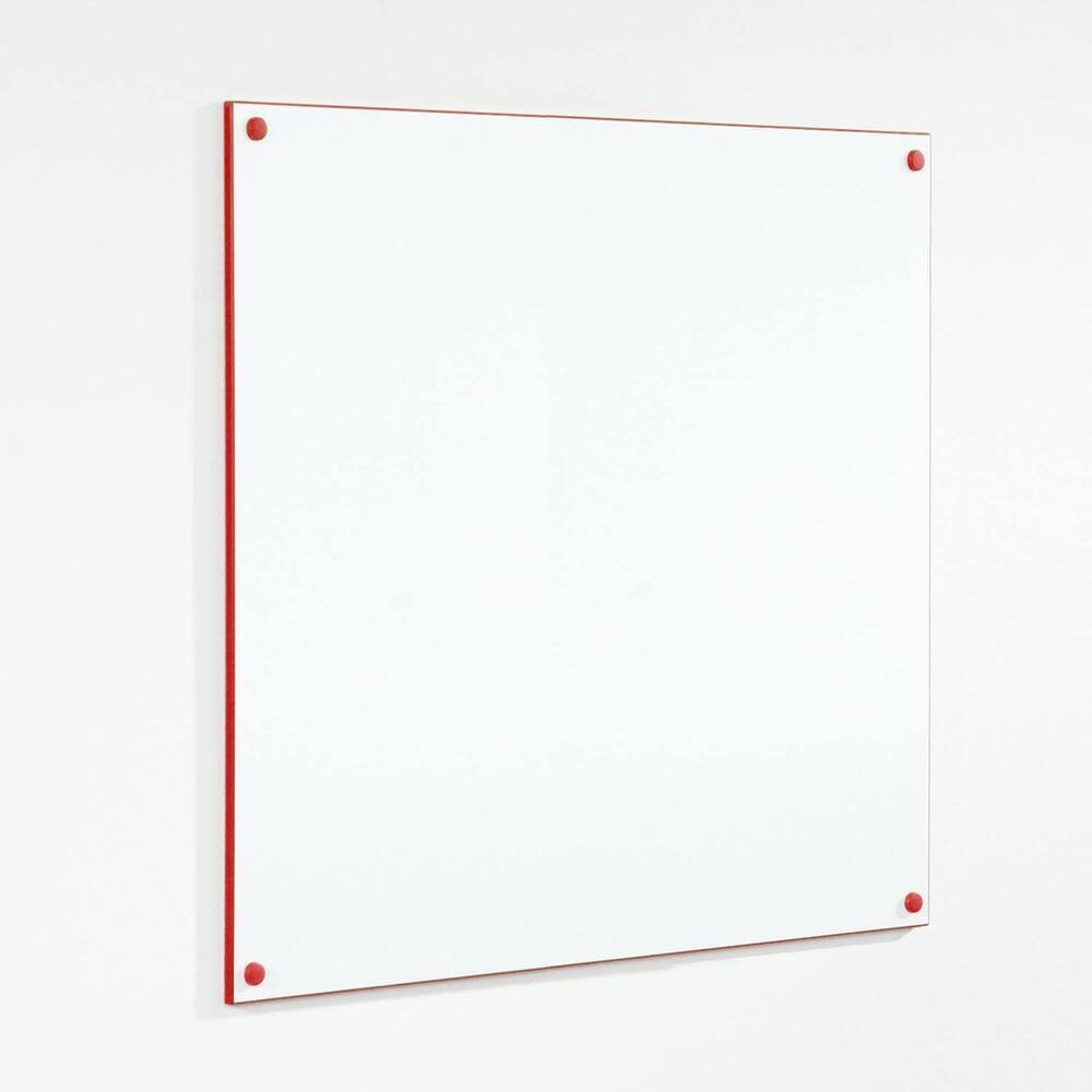 Colour Edged Frameless Whiteboard 1200 x 900mm - Red Edge
