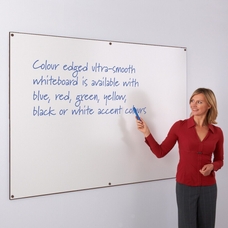 Colour Edged Frameless Whiteboard 1500 x 1200mm - Back Edge