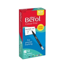 Berol Colourfine Pen - Assorted Wallet - Pack of 12