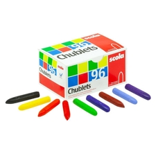 Chublet Crayons 57 x 10mm 12 Assorted Colours - Pack of 96