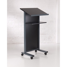 Coloured Panel Front Lectern - Black