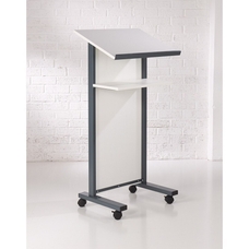 Coloured Panel Front Lectern - White